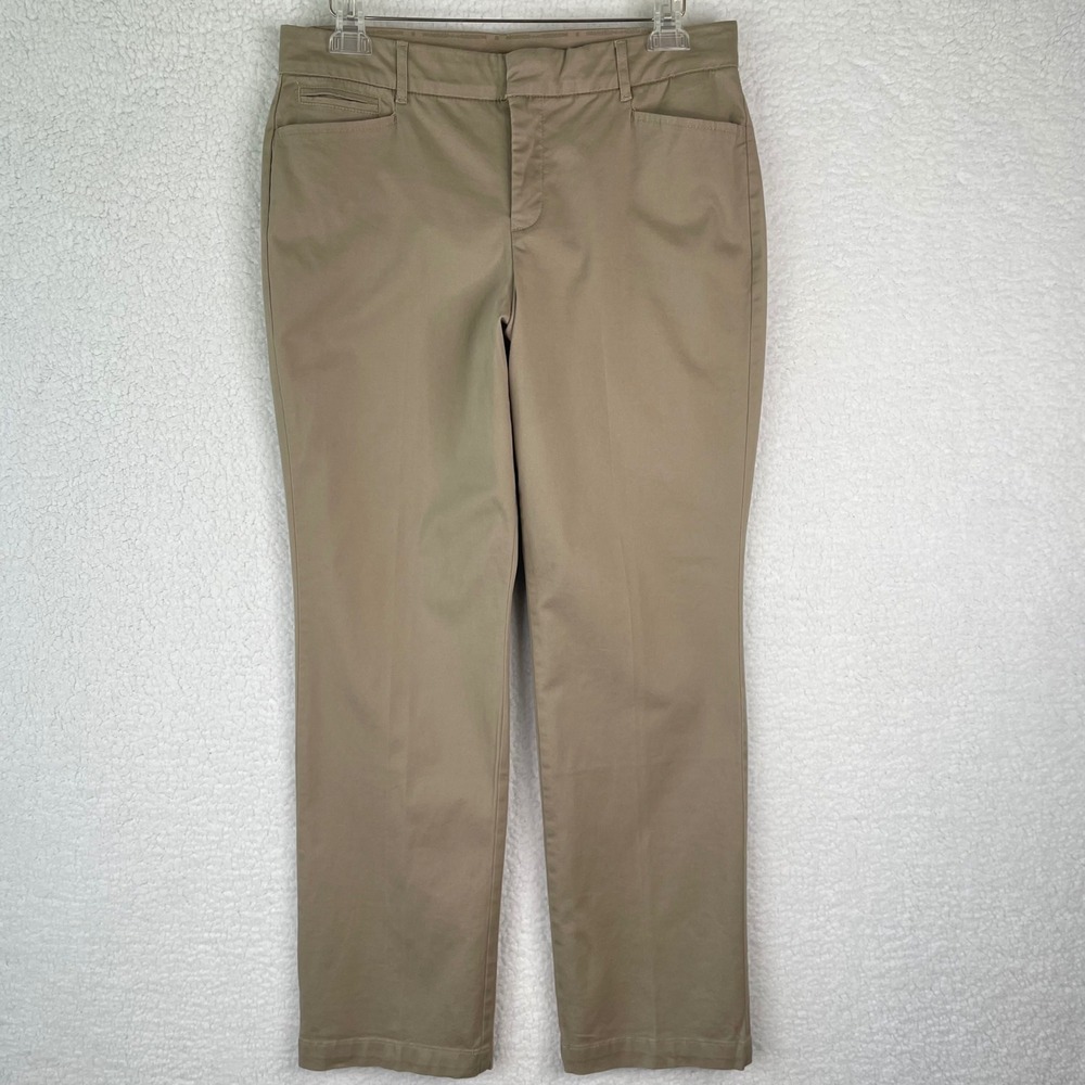 Gloria Vanderbilt Amanda Classic Fit Khaki Tan Straight Leg Pants Women Size 12S